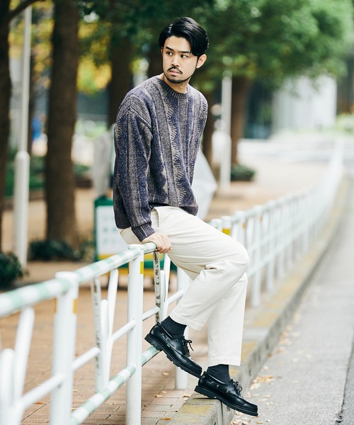 JOURNAL STANDARD(ジャーナルスタンダード)の「【GEOM PATTERN / ジオメパターン】ウール混 ジャガード クルーネック ニット(ニット/セーター・メンズ・ラベンダー/ネイビー/ブラック系その他/イエロー/カーキ・LARGE/MEDIUM)」の22枚目の写真