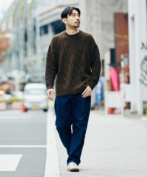 JOURNAL STANDARD(ジャーナルスタンダード)の「【GEOM PATTERN / ジオメパターン】ウール混 ジャガード クルーネック ニット(ニット/セーター・メンズ・ラベンダー/ネイビー/ブラック系その他/イエロー/カーキ・LARGE/MEDIUM)」の8枚目の写真