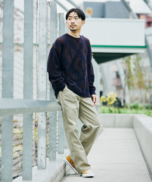 JOURNAL STANDARD(ジャーナルスタンダード)の「【GEOM PATTERN / ジオメパターン】ウール混 ジャガード クルーネック ニット(ニット/セーター・メンズ・ラベンダー/ネイビー/ブラック系その他/イエロー/カーキ・LARGE/MEDIUM)」の19枚目の写真