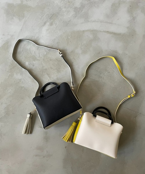 AIC.（エーアイシー）の「【再入荷】タッセル付きショルダーミニバッグ（ショルダーバッグ・レディース・ブラック/オフホワイト/ピンク/ブルー・FREE）」の6枚目の写真