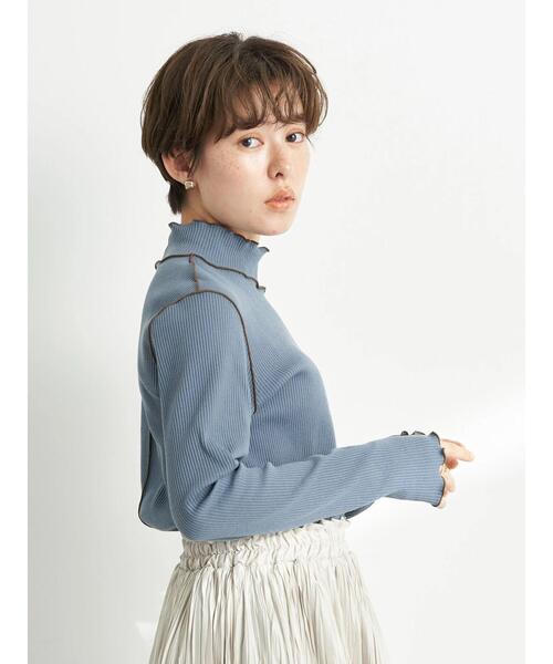 earth music&ecology（アースミュージックアンドエコロジー）の「リブメローカットソー＊（その他トップス・レディース・ブラック/ブルー/アイボリー/モカ・S/M）」の7枚目の写真