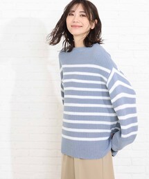 SHOO・LA・RUE | 畦編みボーダー柄ふんわりゆるニット(ニット/セーター)