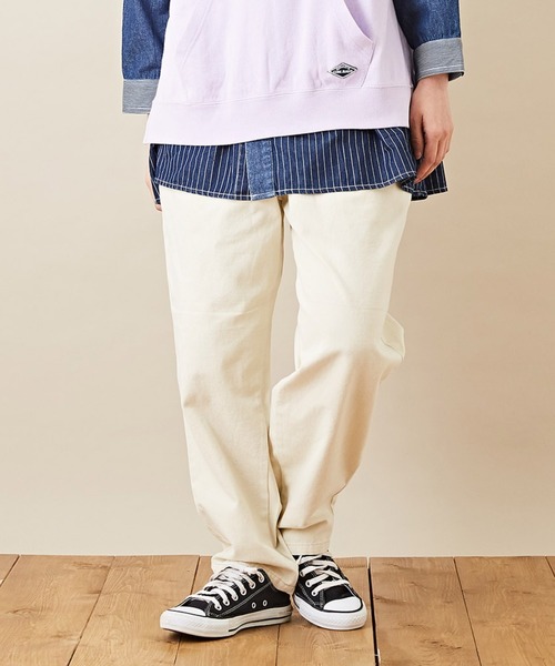 CUBE SUGAR（キューブシュガー）の「ピーチツイル ウエストゴム 無地 ワークパンツ（その他パンツ・レディース・ホワイト/ブラック/ナチュラル/サックスブルー/イエロー/オレンジ・M）」の3枚目の写真