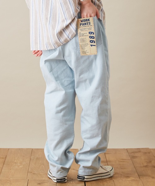 CUBE SUGAR（キューブシュガー）の「ピーチツイル ウエストゴム 無地 ワークパンツ（その他パンツ・レディース・ホワイト/ブラック/ナチュラル/サックスブルー/イエロー/オレンジ・M）」の4枚目の写真
