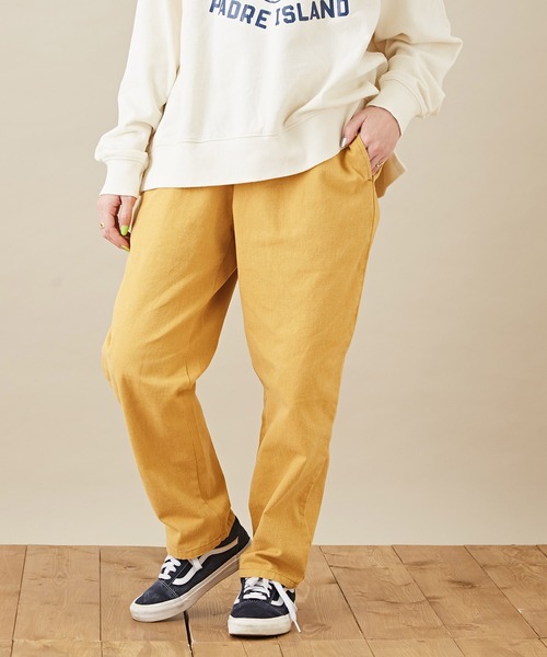 CUBE SUGAR（キューブシュガー）の「ピーチツイル ウエストゴム 無地 ワークパンツ（その他パンツ・レディース・ホワイト/ブラック/ナチュラル/サックスブルー/イエロー/オレンジ・M）」の5枚目の写真