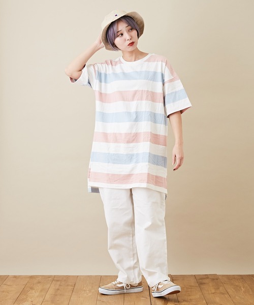 CUBE SUGAR（キューブシュガー）の「ピーチツイル ウエストゴム 無地 ワークパンツ（その他パンツ・レディース・ホワイト/ブラック/ナチュラル/サックスブルー/イエロー/オレンジ・M）」の10枚目の写真