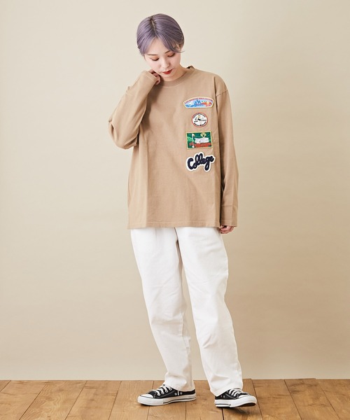 CUBE SUGAR（キューブシュガー）の「ピーチツイル ウエストゴム 無地 ワークパンツ（その他パンツ・レディース・ホワイト/ブラック/ナチュラル/サックスブルー/イエロー/オレンジ・M）」の11枚目の写真