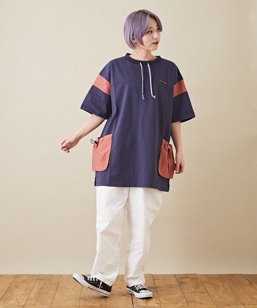 CUBE SUGAR（キューブシュガー）の「ピーチツイル ウエストゴム 無地 ワークパンツ（その他パンツ・レディース・ホワイト/ブラック/ナチュラル/サックスブルー/イエロー/オレンジ・M）」の12枚目の写真