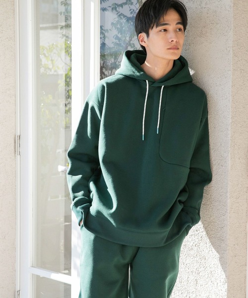 niko and...（ニコアンド）の「速乾裏パイル起毛パーカー（パーカー・メンズ・アイボリー/ライトグレー/グリーン・MEDIUM/LARGE）」の3枚目の写真