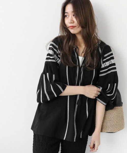 JOURNAL STANDARD - JOURNAL STANDARD relume エンブロイダリーブラウス ハーフスリーブエンブロイダリーシャツ（シャツ／ブラウス