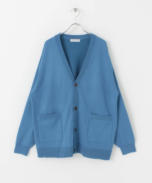 SENSE OF PLACE by URBAN RESEARCH（センスオブプレイスバイアーバンリサーチ）の「『ユニセックス』ストレッチVネックカーディガン（カーディガン/ボレロ・メンズ・ライトベージュ/ライトブルー/グリーン/イエロー・MEDIUM/LARGE）」の4枚目の写真