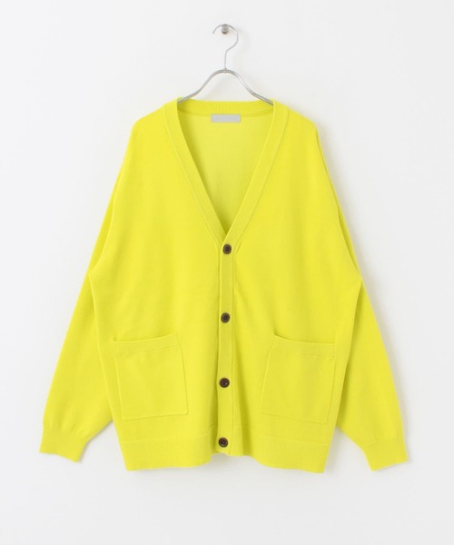 SENSE OF PLACE by URBAN RESEARCH（センスオブプレイスバイアーバンリサーチ）の「『ユニセックス』ストレッチVネックカーディガン（カーディガン/ボレロ・メンズ・ライトベージュ/ライトブルー/グリーン/イエロー・MEDIUM/LARGE）」の8枚目の写真