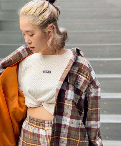 ROXY（ロキシー）の「PLAID SHIRTS/ロキシーチェックシャツ（シャツ/ブラウス・レディース・ブラック/バーガンディー・MEDIUM/LARGE）」の8枚目の写真