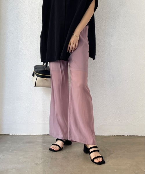 Shelly island（シェリーアイランド）の「シアーイージーワイドパンツ（その他パンツ・レディース・パープル/イエロー/オレンジ・FREE）」の2枚目の写真