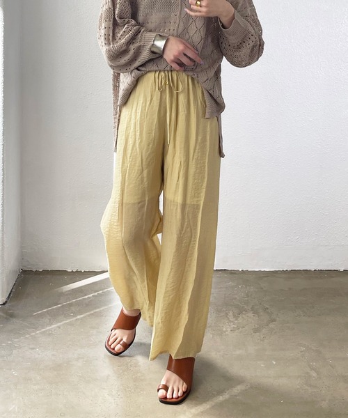 Shelly island（シェリーアイランド）の「シアーイージーワイドパンツ（その他パンツ・レディース・パープル/イエロー/オレンジ・FREE）」の3枚目の写真