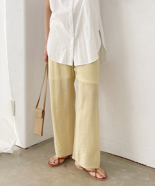 Shelly island（シェリーアイランド）の「シアーイージーワイドパンツ（その他パンツ・レディース・パープル/イエロー/オレンジ・FREE）」の6枚目の写真