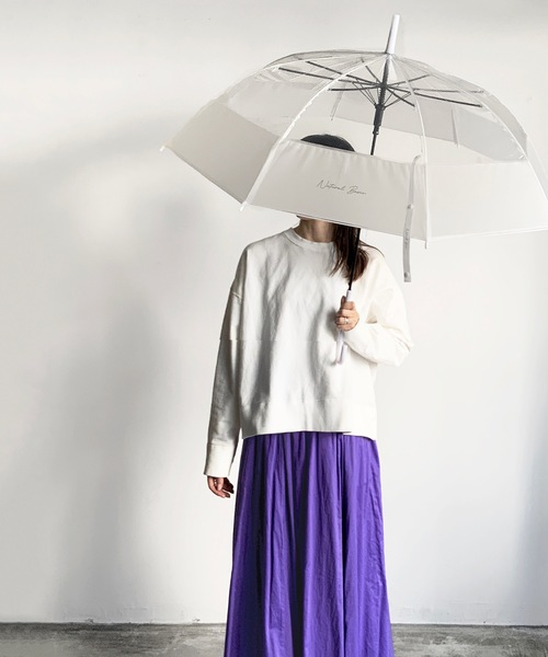 COMMON WARE(コモンウェアー)の「NT:バイカラービニール傘(長傘・レディース・ホワイト/ブラック/パープル/ピンク/ブルー/グリーン・FREE)」の2枚目の写真