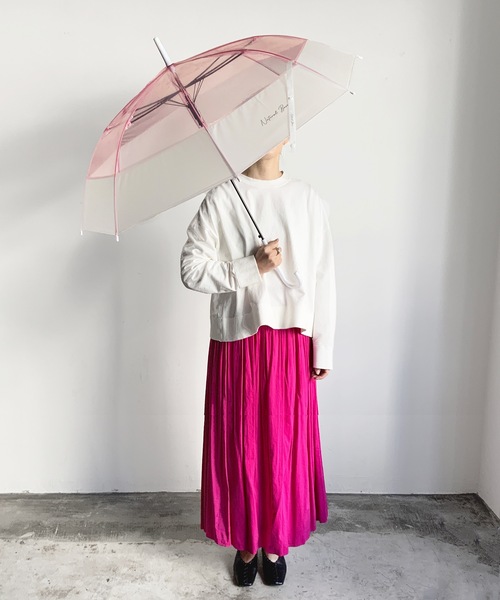 COMMON WARE(コモンウェアー)の「NT:バイカラービニール傘(長傘・レディース・ホワイト/ブラック/パープル/ピンク/ブルー/グリーン・FREE)」の6枚目の写真