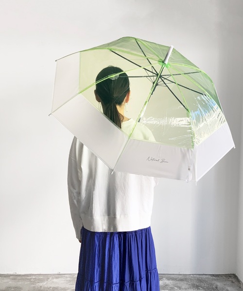 COMMON WARE(コモンウェアー)の「NT:バイカラービニール傘(長傘・レディース・ホワイト/ブラック/パープル/ピンク/ブルー/グリーン・FREE)」の4枚目の写真