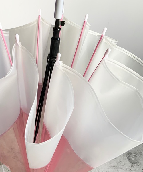 COMMON WARE(コモンウェアー)の「NT:バイカラービニール傘(長傘・レディース・ホワイト/ブラック/パープル/ピンク/ブルー/グリーン・FREE)」の21枚目の写真