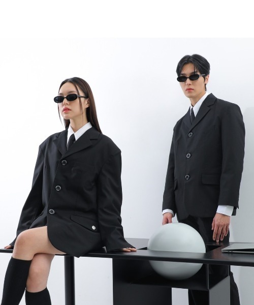 BASIC COTTON（ベーシックコットン）の「【BASIC COTTON/ベーシックコットン】WAPPEN NECK TIE /ネクタイ ロゴネクタイ（ネクタイ・メンズ・ブラック・ONE SIZE）」の6枚目の写真