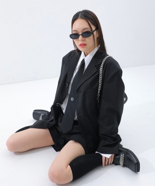 BASIC COTTON（ベーシックコットン）の「【BASIC COTTON/ベーシックコットン】WAPPEN NECK TIE /ネクタイ ロゴネクタイ（ネクタイ・メンズ・ブラック・ONE SIZE）」の7枚目の写真