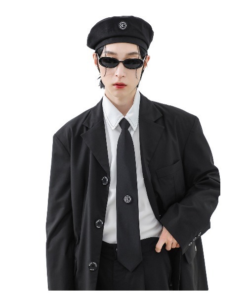 BASIC COTTON（ベーシックコットン）の「【BASIC COTTON/ベーシックコットン】WAPPEN NECK TIE /ネクタイ ロゴネクタイ（ネクタイ・メンズ・ブラック・ONE SIZE）」の12枚目の写真