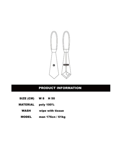 BASIC COTTON（ベーシックコットン）の「【BASIC COTTON/ベーシックコットン】WAPPEN NECK TIE /ネクタイ ロゴネクタイ（ネクタイ・メンズ・ブラック・ONE SIZE）」の8枚目の写真