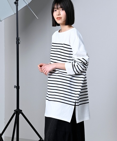 LUPILIEN(ルピリアン)の「【LUPILIEN】切替バスクTシャツ(Tシャツ/カットソー・レディース・ブラック/ピンク/ブルー/グリーン・FREE)」の5枚目の写真
