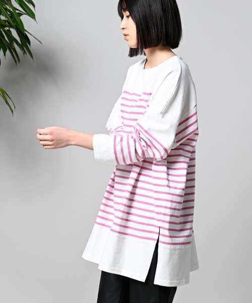 LUPILIEN(ルピリアン)の「【LUPILIEN】切替バスクTシャツ(Tシャツ/カットソー・レディース・ブラック/ピンク/ブルー/グリーン・FREE)」の9枚目の写真