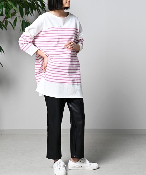LUPILIEN(ルピリアン)の「【LUPILIEN】切替バスクTシャツ(Tシャツ/カットソー・レディース・ブラック/ピンク/ブルー/グリーン・FREE)」の11枚目の写真