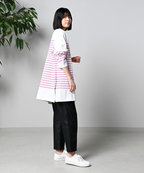 LUPILIEN(ルピリアン)の「【LUPILIEN】切替バスクTシャツ(Tシャツ/カットソー・レディース・ブラック/ピンク/ブルー/グリーン・FREE)」の12枚目の写真