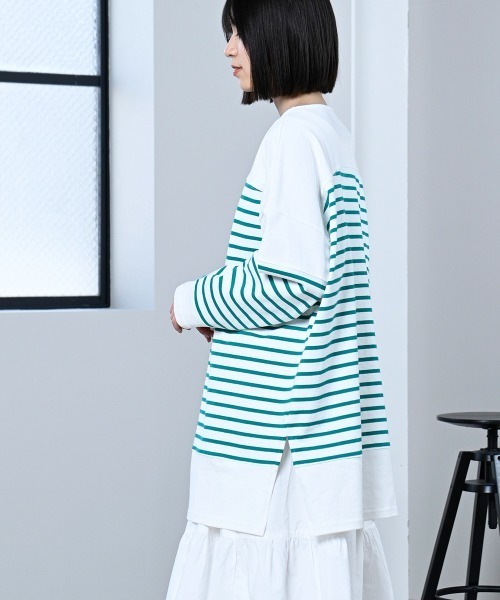 LUPILIEN(ルピリアン)の「【LUPILIEN】切替バスクTシャツ(Tシャツ/カットソー・レディース・ブラック/ピンク/ブルー/グリーン・FREE)」の19枚目の写真