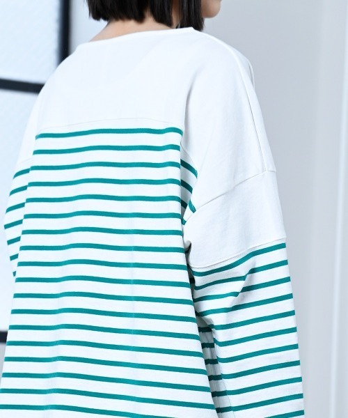 LUPILIEN(ルピリアン)の「【LUPILIEN】切替バスクTシャツ(Tシャツ/カットソー・レディース・ブラック/ピンク/ブルー/グリーン・FREE)」の21枚目の写真