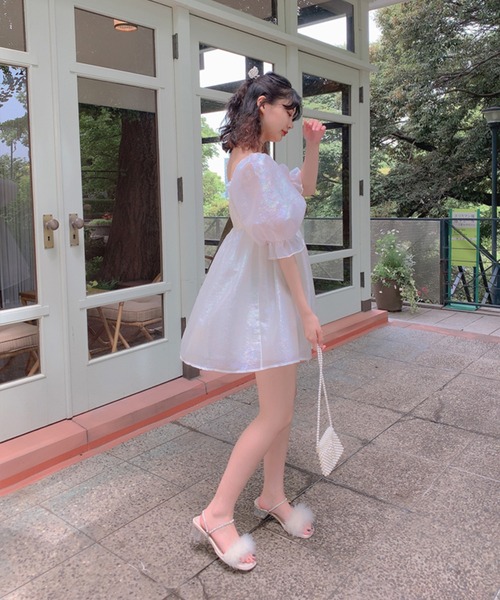 ワンピース Epoch Boucle Mini Dress swan Epoch Boucle Mini Dress swan