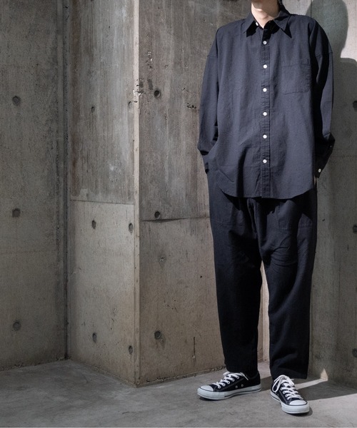 JOHN'S CLOSET(ジョンズクローゼット)の「【i】綿麻ストレッチビッグシャツ(シャツ/ブラウス・メンズ・モカ/ネイビー/ブラック/ホワイト/カーキ・LARGE/MEDIUM/X-LARGE)」の15枚目の写真
