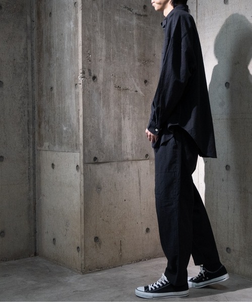 JOHN'S CLOSET(ジョンズクローゼット)の「【i】綿麻ストレッチビッグシャツ(シャツ/ブラウス・メンズ・モカ/ネイビー/ブラック/ホワイト/カーキ・LARGE/MEDIUM/X-LARGE)」の16枚目の写真