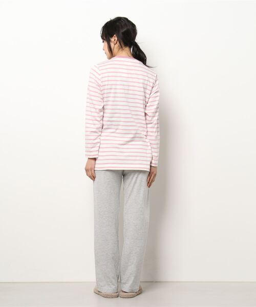 COMME CI COMME CA（コムシコムサ）の「COMME CI COMME CA/コムシコムサ　ルームウェア   天竺　長袖長パンツ　セットアップ（ルームウェア/パジャマ・レディース・ピンク/サックスブルー/レンガ・LARGE/X-LARGE/MEDIUM）」の5枚目の写真