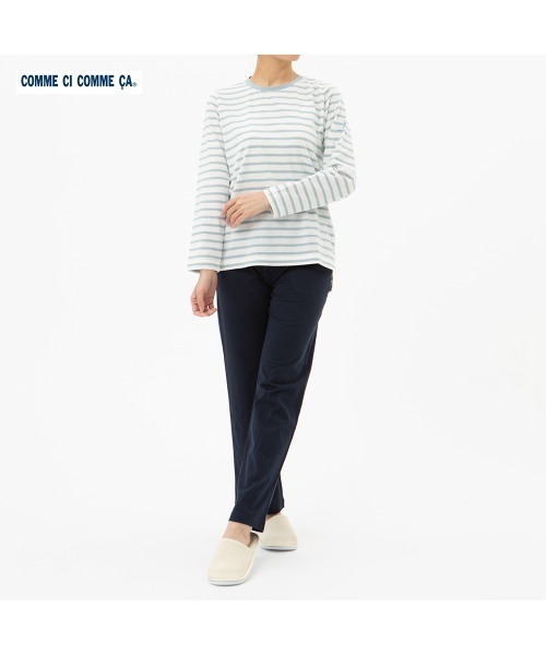 COMME CI COMME CA（コムシコムサ）の「COMME CI COMME CA/コムシコムサ　ルームウェア   天竺　長袖長パンツ　セットアップ（ルームウェア/パジャマ・レディース・ピンク/サックスブルー/レンガ・LARGE/X-LARGE/MEDIUM）」の7枚目の写真
