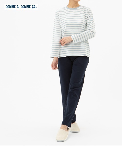 COMME CI COMME CA（コムシコムサ）の「COMME CI COMME CA/コムシコムサ　ルームウェア   天竺　長袖長パンツ　セットアップ（ルームウェア/パジャマ・レディース・ピンク/サックスブルー/レンガ・LARGE/X-LARGE/MEDIUM）」の21枚目の写真