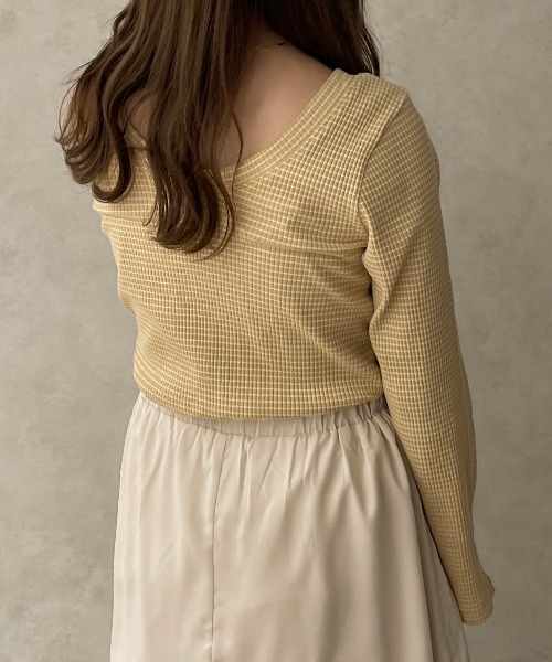 apres jour clair（アプレジュールクレア）の「【apresjour clair】リブボーダーロンT【ZOZOTOWN限定アイテム】（Tシャツ/カットソー・レディース・イエロー/オフホワイト/ブラウン系その他・X-LARGE/フリー）」の15枚目の写真
