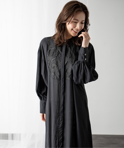 MILLION CARATS(ミリオンカラッツ)の「モチーフレースシアーワンピース(ワンピース・レディース・オフホワイト/ブラック/ピンク・FREE)」の9枚目の写真