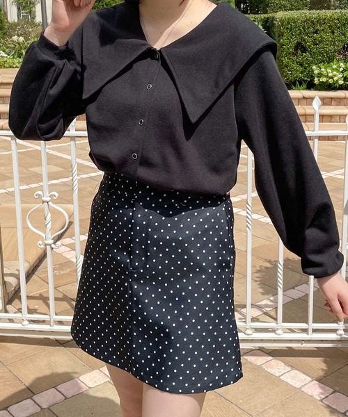 PairPair（ペアペア）の「ショート丈ビッグカラーカーディガン（カーディガン/ボレロ・レディース・ブラック/オフホワイト/ブルー系その他・フリー）」の11枚目の写真