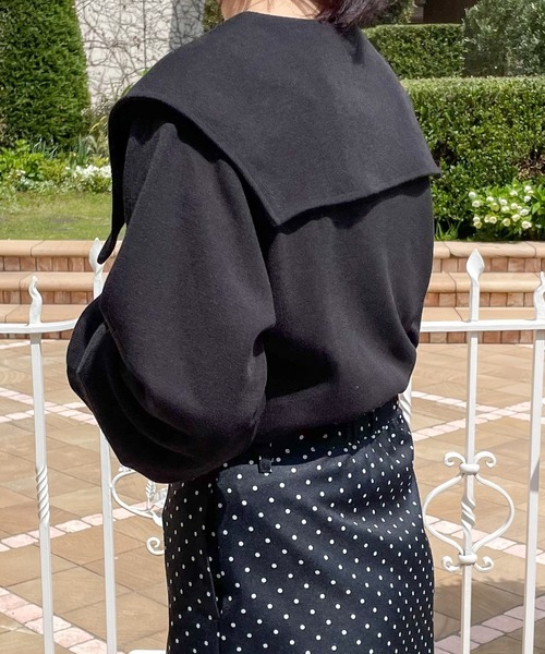 PairPair（ペアペア）の「ショート丈ビッグカラーカーディガン（カーディガン/ボレロ・レディース・ブラック/オフホワイト/ブルー系その他・フリー）」の12枚目の写真