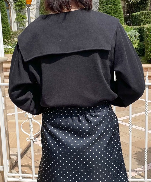 PairPair（ペアペア）の「ショート丈ビッグカラーカーディガン（カーディガン/ボレロ・レディース・ブラック/オフホワイト/ブルー系その他・フリー）」の13枚目の写真