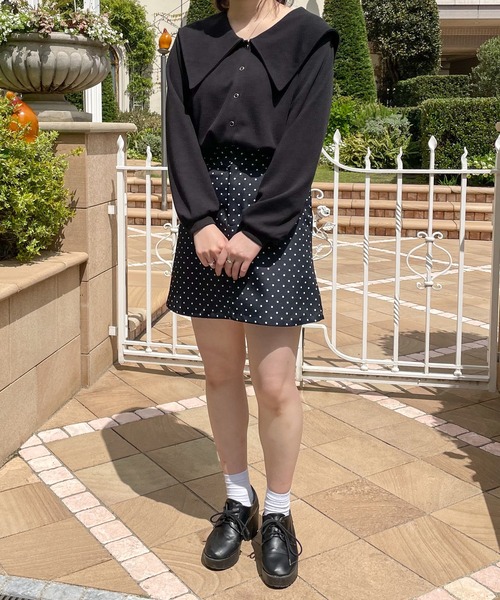 PairPair（ペアペア）の「ショート丈ビッグカラーカーディガン（カーディガン/ボレロ・レディース・ブラック/オフホワイト/ブルー系その他・フリー）」の10枚目の写真