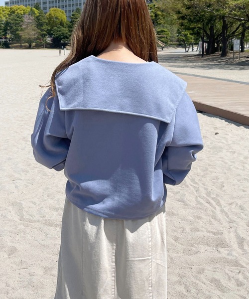 PairPair（ペアペア）の「ショート丈ビッグカラーカーディガン（カーディガン/ボレロ・レディース・ブラック/オフホワイト/ブルー系その他・フリー）」の20枚目の写真