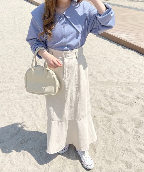 PairPair（ペアペア）の「ショート丈ビッグカラーカーディガン（カーディガン/ボレロ・レディース・ブラック/オフホワイト/ブルー系その他・フリー）」の15枚目の写真