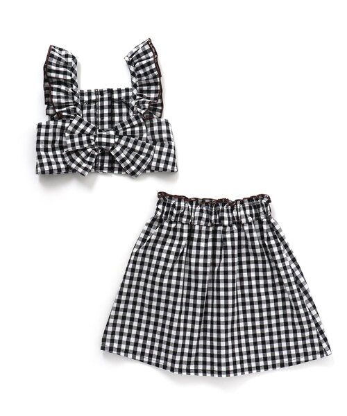 BREEZE（ブリーズ）の「WEB限定 ギンガムチェックセットアップ（セットアップ・キッズ・オレンジ/ラベンダー/ブラック・100/80/90/110/120/130/140）」の6枚目の写真