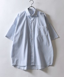 Oversize Drop shoulder broadcloth shirt/オーバーサイズ ドロップショルダー ブロード 半袖シャツ